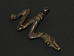 ガンのブロンズペンダントトップ（ヘビ・中）・ブルキナファソ<アフリカのブロンズ彫刻