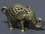 真鍮アニマル(ゾウ・小)・ガーナ<アフリカのブロンズ彫刻