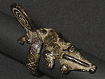 ガンのブロンズ指輪（小）・ブルキナファソ<アフリカのブロンズ彫刻