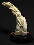 牙彫り女性胸像・ブルキナファソ<アフリカの牙彫