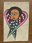 エチオピア正教イコン(小・牛革)・エチオピア<アフリカの絵画