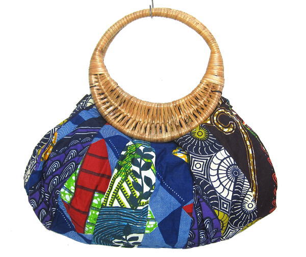 ハンドバッグ(アフリカンプリント布）・トーゴ<アフリカの雑貨