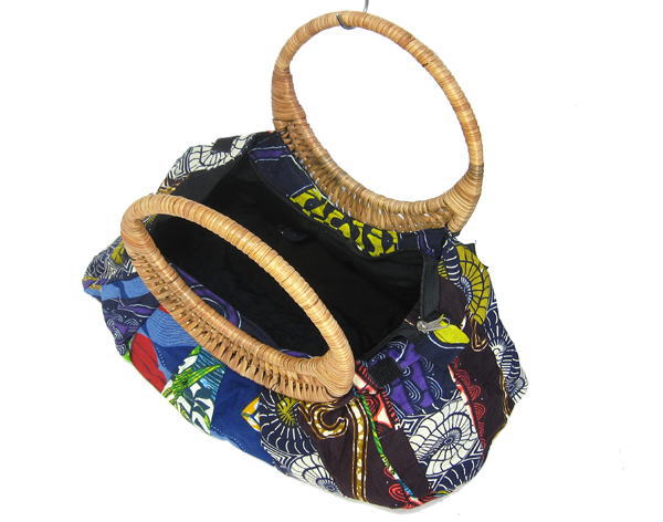 ハンドバッグ(アフリカンプリント布）・トーゴ<アフリカの雑貨