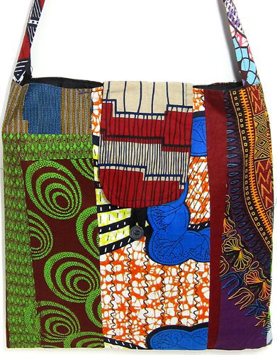 ショルダーバッグ(アフリカンプリント布)<アフリカのバッグ・袋物 
