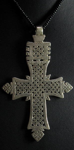 エチオピア正教クロス(ニッケル・大)<アフリカのメタルアクセサリー