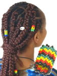 シードビーズのブレイズヘアアクセサリー・トーゴ<アフリカのビーズアクセサリー