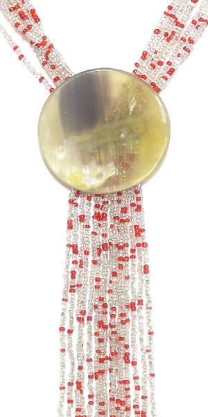 シードビーズネックレス(ロング)・ブルキナファソ<アフリカのビーズアクセサリー