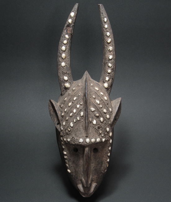 マルカorバンバラの二本角のマスク・マリ＜アフリカの仮面(木彫り)