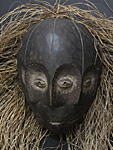 レガ?の三つの顔の仮面・コンゴ民主共和国?＜アフリカの仮面(木彫り)