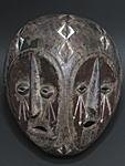 レガ?の二つの顔の仮面・コンゴ民主共和国?＜アフリカの仮面(木彫り)