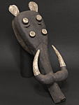 リグビのゾウとイボイノシシのマスク・コートジボワール＜アフリカの仮面(木彫り)