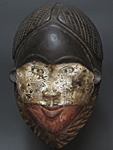 ガラス象嵌のマスク・コンゴ民主共和国?＜アフリカの仮面(木彫り)
