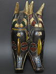 グロのザンブレのマスク(双面)・コートジボワール＜アフリカの仮面(木彫り)