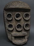 グレボの六つの目のマスク(大)・コートジボワール＜アフリカの仮面(木彫り)：アフリカ雑貨アザライ