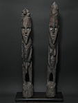 コンソのワーカ(墓標)男女像ペア・エチオピア<アフリカの木彫り像