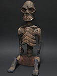 クロスリバー骸骨坐像・ナイジェリア<アフリカの木彫り像