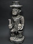 イボの精霊坐像・ナイジェリア<アフリカの木彫り像