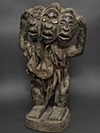 バコンゴの三ッ頭のNkisi像・コンゴ民主共和国(旧ザイール)<アフリカの木彫り像：アフリカ雑貨アザライ