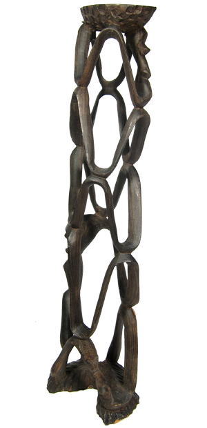 マコンデ彫刻（中）<アフリカの木彫り像：アフリカ雑貨アザライ