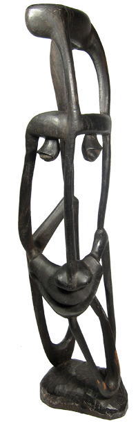 マコンデ彫刻（中）<アフリカの木像：アフリカ雑貨アザライ