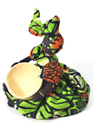 アフリカのひょうたん雑貨　ひょうたん付き人形　ブルキナファソ