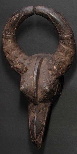野牛と鳥のマスク・グルンシ＜アフリカの仮面