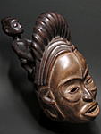 イボ？の木彫りのマスク・ナイジェリア＜アフリカの仮面(木彫り)