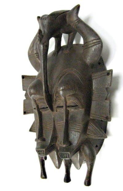 アフリカの仮面　Kpelyeマスク(二面) セヌフォ