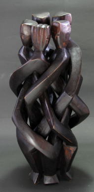 アフリカの木彫　ユニオン(五頭)　ブルキナファソ