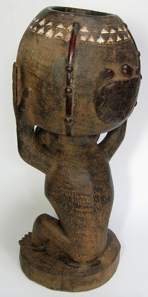 猿の煙草入れ・バウレ＜アフリカの木彫民具
