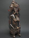 五面二臂の女性坐像・セヌフォ<アフリカの木像