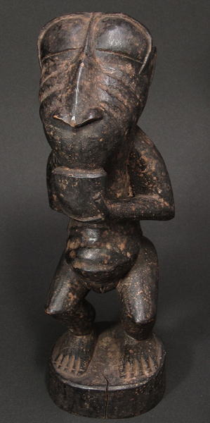 サルの母子像・バウレ<アフリカの木彫り像