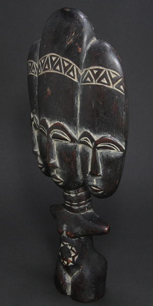 三ッ頭の女性像・アシャンティ<アフリカの木彫り像