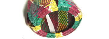 かご編みひょうたん吊り・ブルキナファソ<アフリカのひょうたん容器