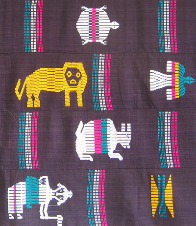 織り文様布二枚組・ブルキナファソ<アフリカの布