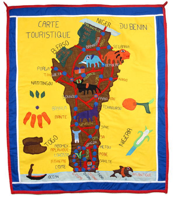 ベナンアップリケ（ベナン地図）・フォン<アフリカの布