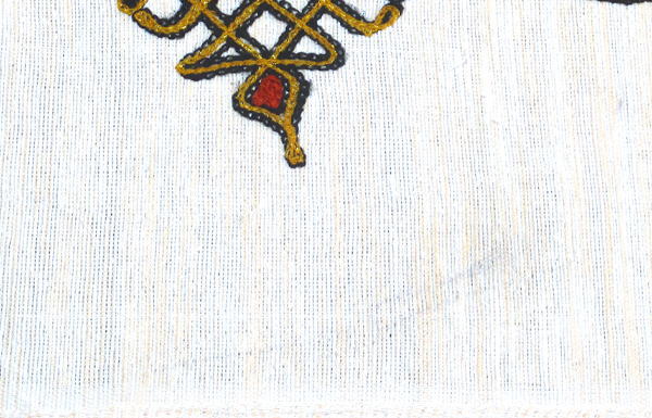 刺繍入りテーブルセンター・ランチョンマットセット・エチオピア<アフリカの布
